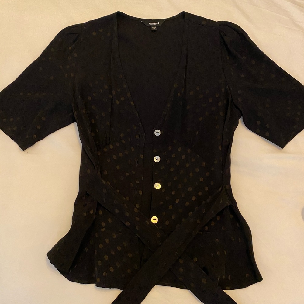 Black button blouse from Express